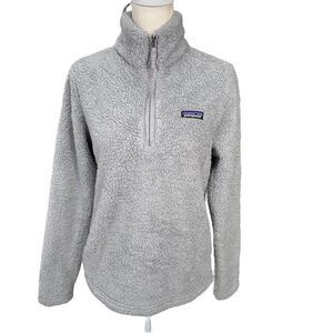Patagonia Women's Los Gatos Grey Deep Pile Fleece Pullover Jacket Size Medium